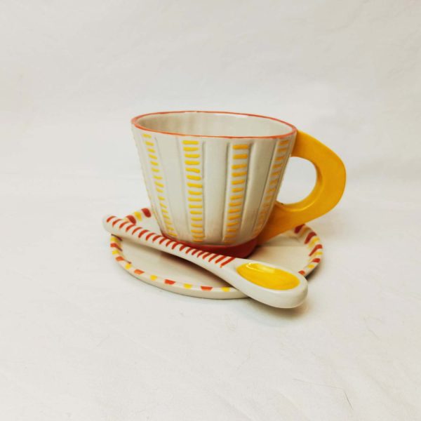 Set de desayuno Circus - Teja y amarillo - Imagen 2