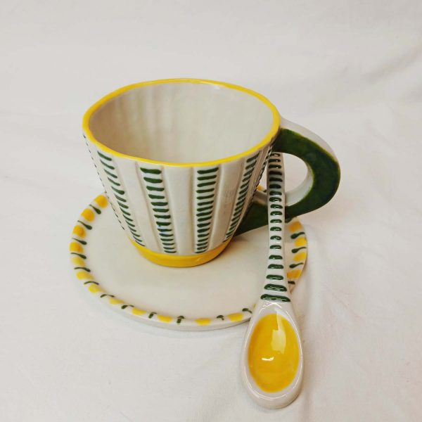 Set de desayuno Circus - Amarillo y verde oliva - Imagen 2