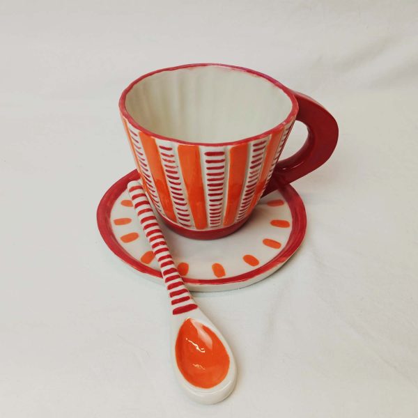 Set de desayuno Circus - Naranja y rojo - Imagen 2
