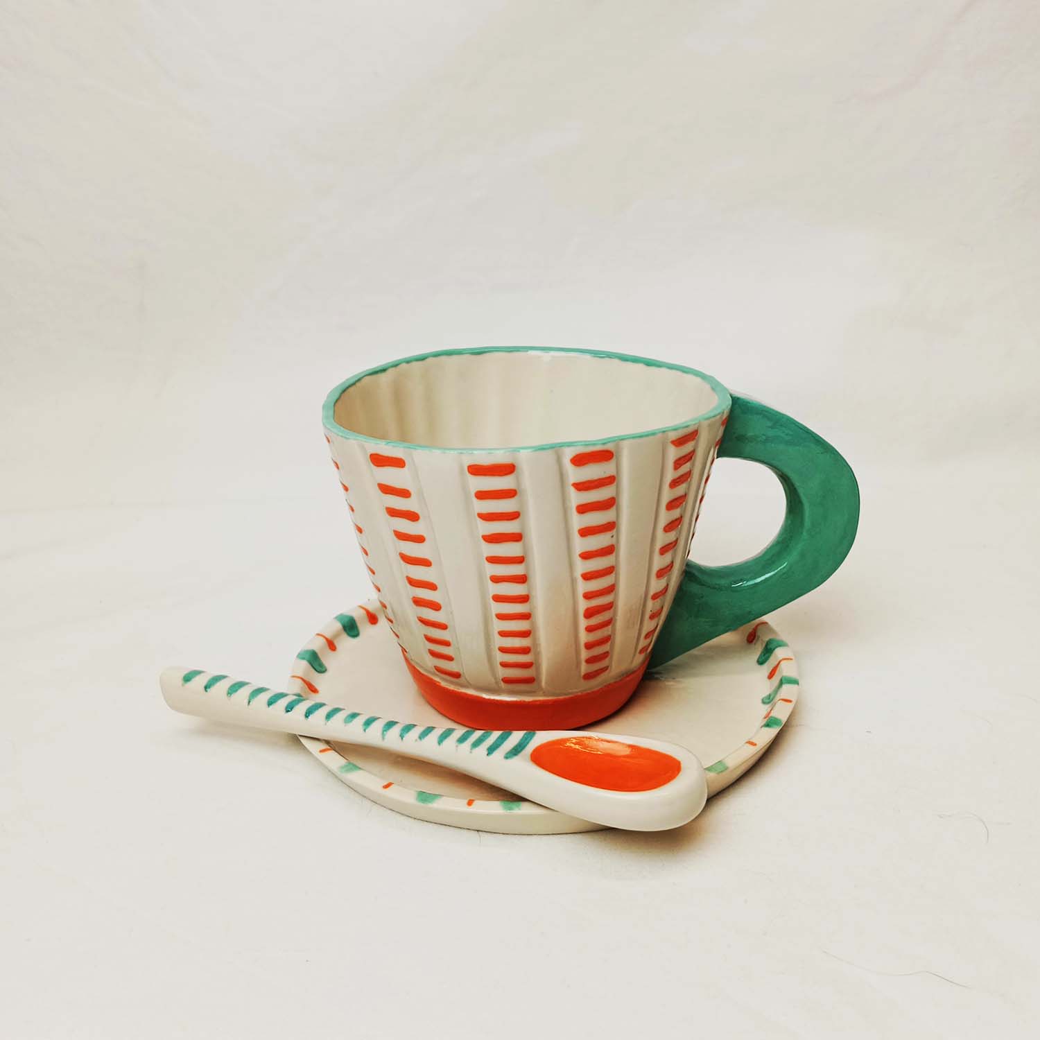 Set de desayuno Circus - Naranja y turquesa