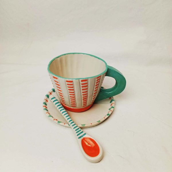 Set de desayuno Circus - Naranja y turquesa - Imagen 2