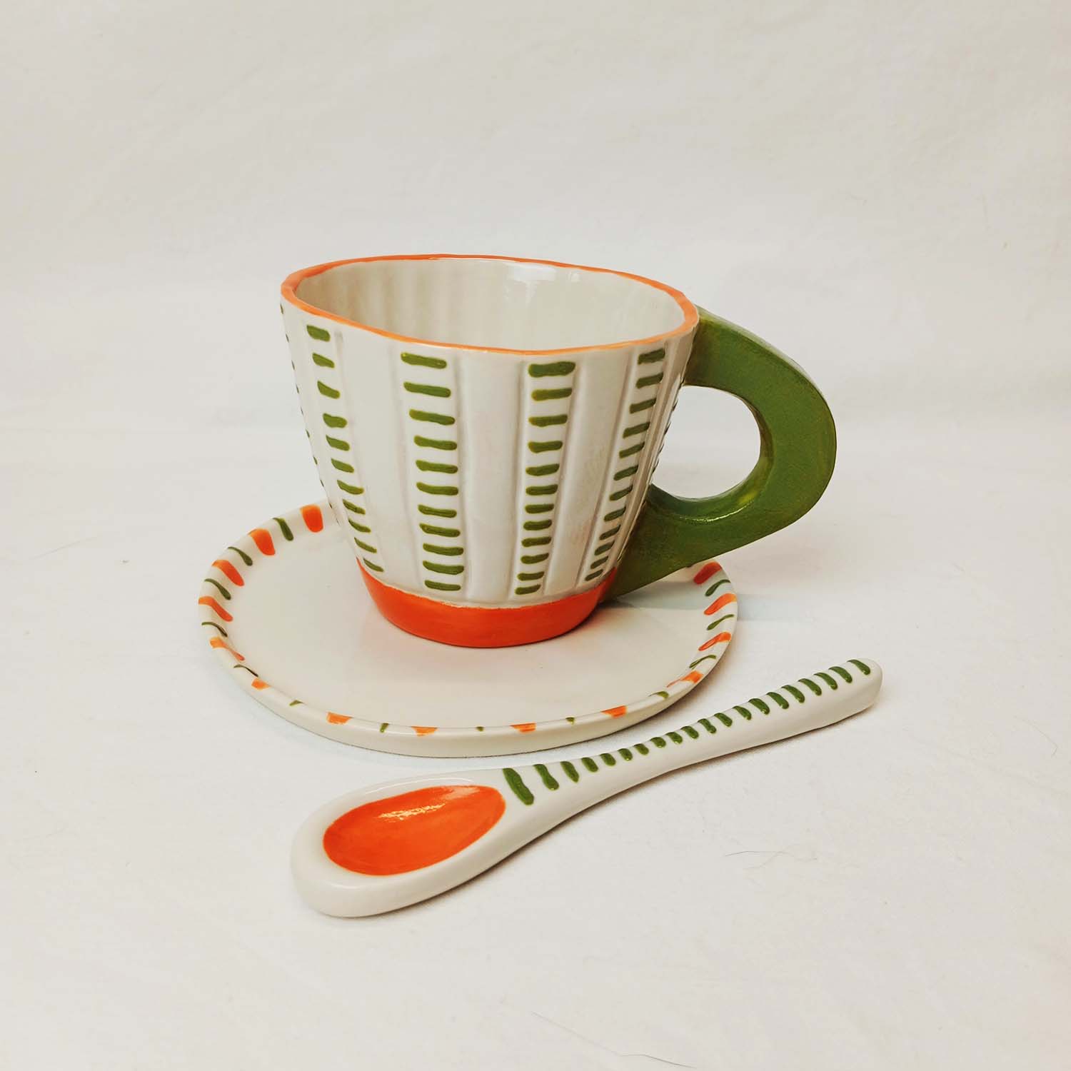 Set de desayuno Circus - Naranja y verde hierba