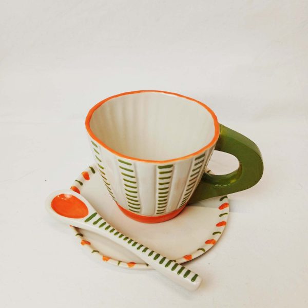 Set de desayuno Circus - Naranja y verde hierba - Imagen 2