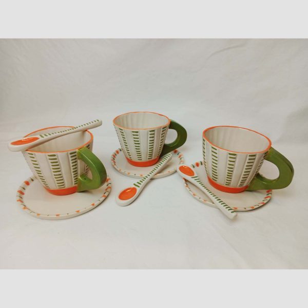 Set de desayuno Circus - Naranja y verde hierba - Imagen 3