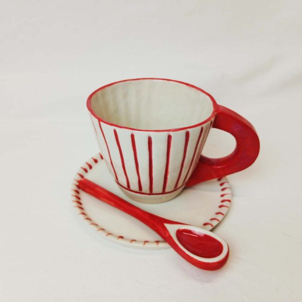 Set de desayuno Circus - Rojo y blanco - Imagen 2