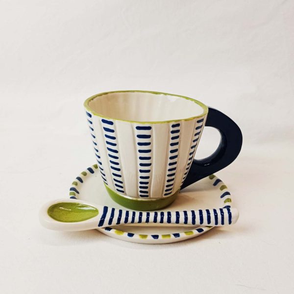 Set de desayuno Circus - Verde hierba y azul cobalto - Imagen 2