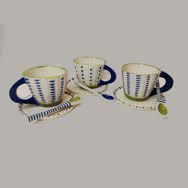 Set de desayuno Circus - Verde hierba y azul cobalto - Imagen 3
