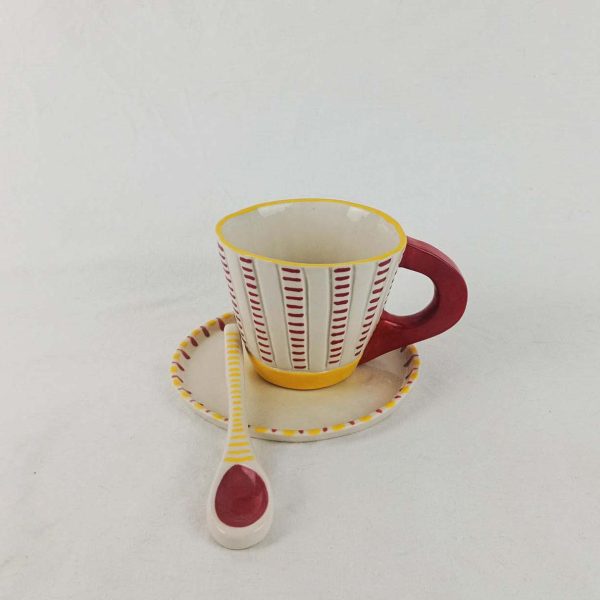 Set de desayuno Circus - Amarillo y burdeos - Imagen 2