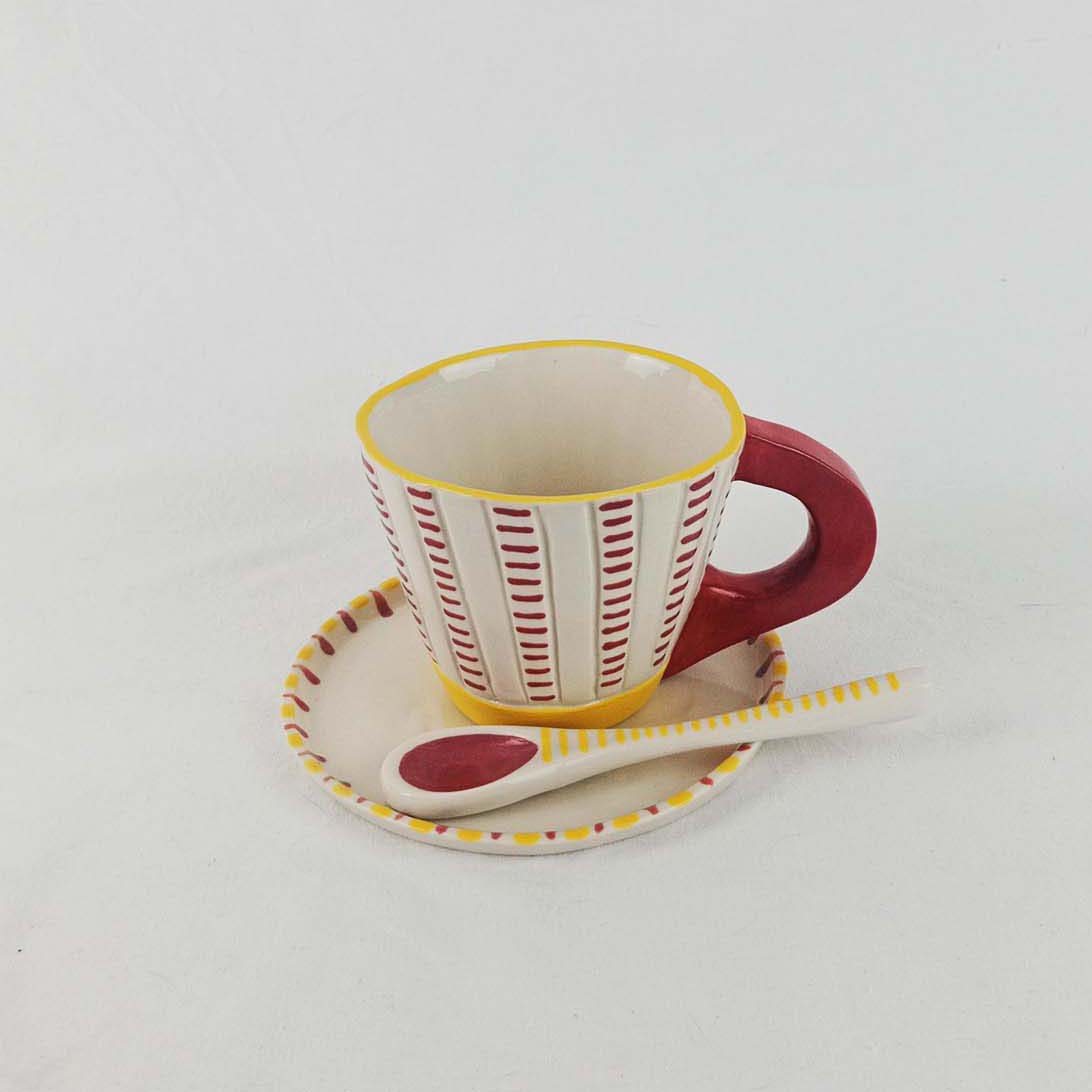 Set de desayuno Circus - Amarillo y burdeos