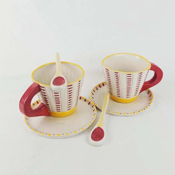 Set de desayuno Circus - Amarillo y burdeos - Imagen 3