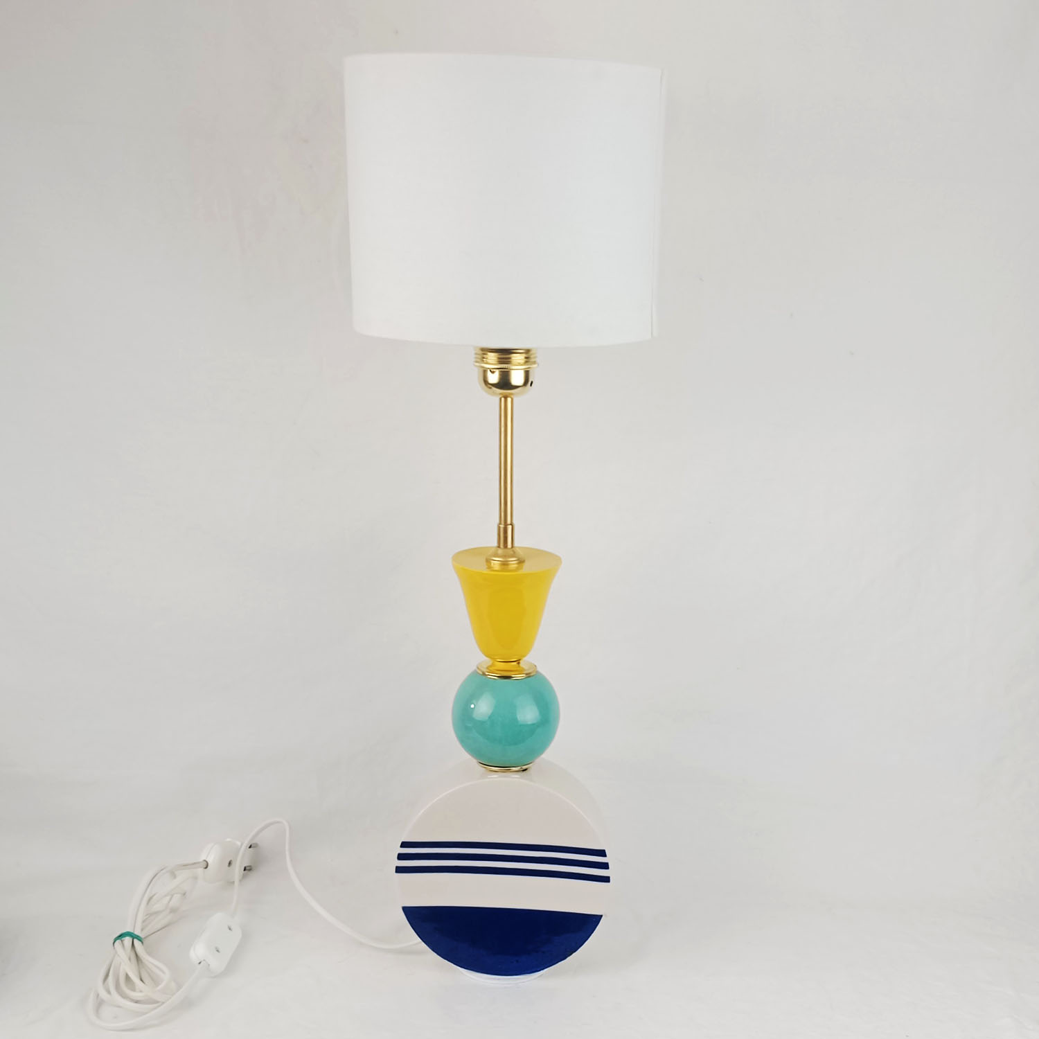 Lámpara de sobremesa Serie "Stripes" Nº 3 Azul Turquesa